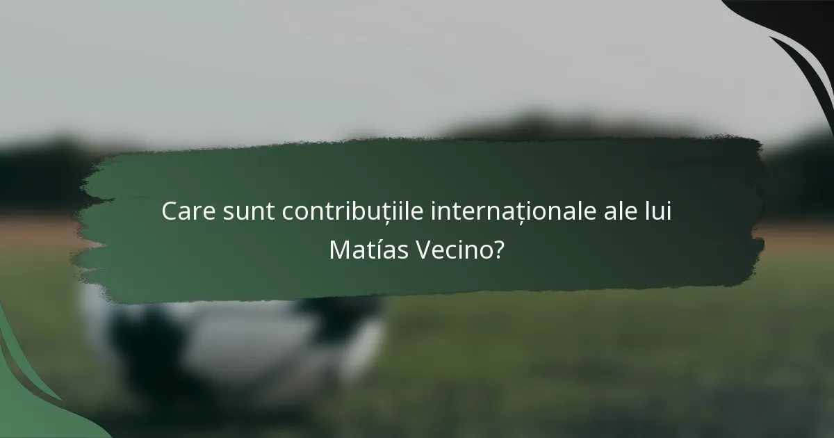 Care sunt contribuțiile internaționale ale lui Matías Vecino?