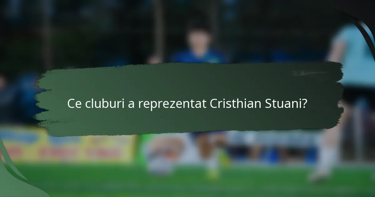 Ce cluburi a reprezentat Cristhian Stuani?
