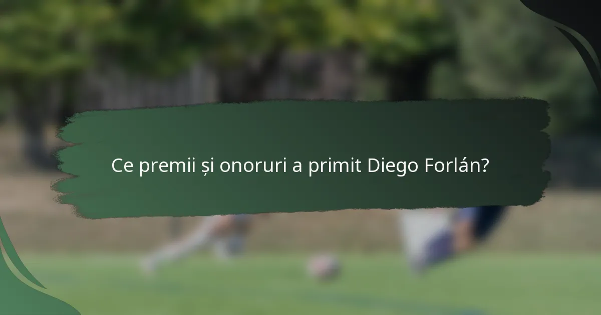 Ce premii și onoruri a primit Diego Forlán?