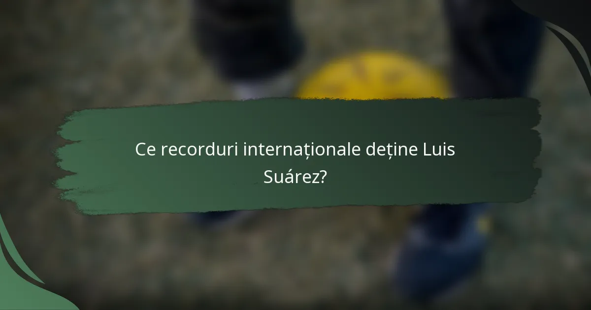 Ce recorduri internaționale deține Luis Suárez?